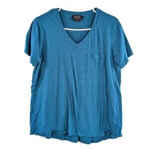 Pendleton L V Neck Pocket T Shirt Blue Short Sleeve Cotton Casual Tee Mens Fit